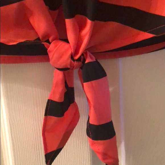 Coral and Black Striped Tank - Picture 2 of 3